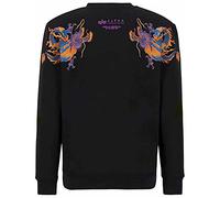 Sweater ALPHA INDUSTRIES "Dragon EMB Sweatshirt", Herren, Gr. S, schwarz, Obermaterial: 80% Baumwolle, 20% Polyester, regular fit, Sweatshirts Sweater (83425049-S) schwarz