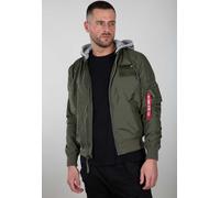 Alpha Industries Fliegerjacke MA-1 TT Custom mit Kapuze olivegrün Herren, Größe L