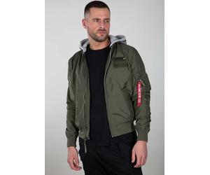 Alpha Industries Fliegerjacke MA-1 TT Custom mit Kapuze olivegrün Herren, Größe L