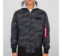 Alpha Industries Fliegerjacke MA-1 TT mit Kapuze camouflage schwarz Herren, Größe S