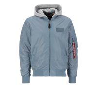 Alpha Industries Grey / Blue Herren L Alpha Industries MA-1 TT Hood Jacket