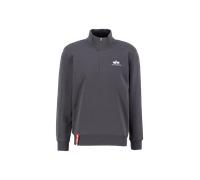 Alpha Industries Half Zip Sweater SL Sweatshirt für Herren Vintage Grey
