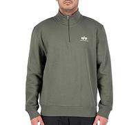 Alpha Industries Herren Half Zip Sweater Small Logo dark olive S