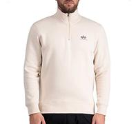 Alpha Industries Half Zip Sweater SL Sweatshirt für Herren Jet Stream White