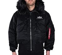 Alpha Industries Herren Bomberjacke 45P Hooded Custom black/black 3XL