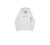 Kapuzensweatshirt ALPHA INDUSTRIES "Alpha Label Hoody", Herren, Gr. XXL, grau (pastel grau), angeraute Sweatware, Obermaterial: 100% Baumwolle, bedruckt, regular fit hüftbedeckend, Rundhals, Rippbündc