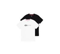 Alpha Industries T-Shirt Alpha Label T 2 Pack Herren Gr. L schwarz/weiß