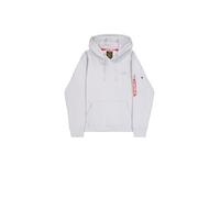 Alpha Industries Regular Fit Hoodie mit Logo-Patch in Hellgrau, Größe XXL
