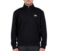 Sweater ALPHA INDUSTRIES "Half Zip Sweatshirt SL", Herren, Gr. XS, schwarz, Obermaterial: 80% Baumwolle, 20% Polyester, regular fit, Sweatshirts Sweater (55646608-XS) schwarz
