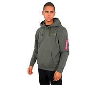 Alpha Industries Herren Back Print Hoody Kapuzensweat Für Kapuzenpullover, Dark Olive, M EU