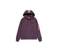 Alpha Industries Herren Back Print Zip Hoody, Plum, M