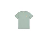 Rundhalsshirt ALPHA INDUSTRIES "Backprint T", Herren, Gr. M, frost grün, Single Jersey, Obermaterial: 100% Baumwolle, bedruckt, regular fit normal, Rundhals, Shirts Rundhalsshirt (88567549-M) frost gr