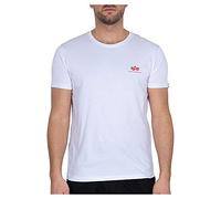 Alpha Industries Herren Backprint T-Shirt, White/Red, L