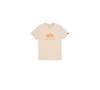 Alpha Industries T-Shirt Basic T-Shirt – 100% Baumwolle, Single Jersey, bedruckt – Damen XL beige