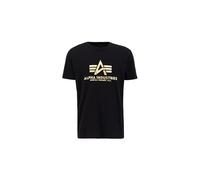 Alpha Industries Basic Foil Print Kurzarm-t-shirt L Black / Yellow Gold