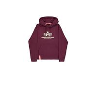 Kapuzensweatshirt ALPHA INDUSTRIES "Basic Hoody", Herren, Gr. L, rot (schwarz cherry), angeraute Sweatware, Obermaterial: 80% Baumwolle, 20% Polyester, bedruckt, modisch, normal normal, Rundhals, Lang