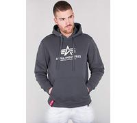 Alpha Industries Regular Fit Hoodie aus Baumwoll-Mix mit Logo-Print in Dunkelgrau, Größe XXXL