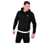 Kapuzensweatshirt ALPHA INDUSTRIES "Hoody Small Logo", Herren, Gr. XXL, schwarz, angeraute Sweatware, Obermaterial: 80% Baumwolle, 20% Polyester, bedruckt, normal normal, Rundhals, Rippbündchen, Sweat