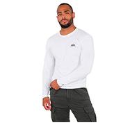 ALPHA INDUSTRIES Longsleeve Herren Regular Fit Langarm Rundhals Baumwolle weiß, XXL