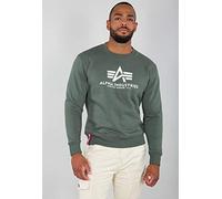 Alpha Industries Herren Basic Pullover Sweatshirt, Blickdicht, Vintage Grün, M