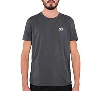 Alpha Industries Basic Alpha T-Shirt Small Logo greyblack, Größe 3XL, Herren, Baumwolle
