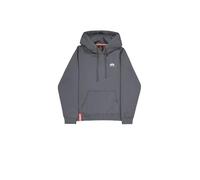 Kapuzensweatshirt ALPHA INDUSTRIES "Hoody Small Logo", Herren, Gr. L, grau (grau, schwarz), angeraute Sweatware, Obermaterial: 80% Baumwolle, 20% Polyester, unifarben, normal normal, Rundhals, Rippbün