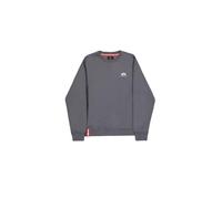 Sweatshirt ALPHA INDUSTRIES "Basic Sweater small Logo", Herren, Gr. S, grau (grauschwarz), angeraute Sweatware, Obermaterial: 100% Baumwolle, bedruckt, normal normal, Rundhals, Rippbündchen, Sweatshir