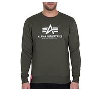 ALPHA INDUSTRIES Herren Basic Sweater Für Sweatshirt, Dunkles Olivgrün (178302-142), S EU
