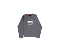 Alpha Industries Sweatshirt mit Logo-Print Modell 'BASIC SWEATER' in Dunkelgrau, Größe L