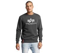 Alpha Industries Sweatshirt mit Logo-Print Modell 'BASIC SWEATER' in Dunkelgrau, Größe L