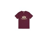 T-Shirt ALPHA INDUSTRIES "Basic T-Shirt", Herren, Gr. L, rot (schwarz cherry), Single Jersey, Obermaterial: 100% Baumwolle, bedruckt, regular fit normal, Rundhals, normaler Saum, Shirts T-Shirt, Baumw