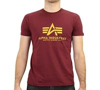 Alpha Industries Herren Basic T-Shirt,Rot (Burgundy 184), Small