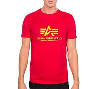 Alpha Industries Herren T-Shirt Basic Logo speed red M