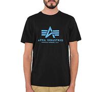 Alpha Industries Herren Basic T-Shirt,Schwarz (Black/Blue 93), Medium