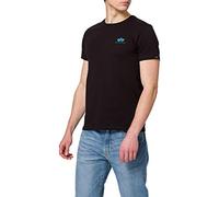 Alpha Industries Herren Basic T Small Logo T-Shirt, Black/Blue, XS