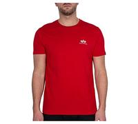 Alpha Industries Herren Basic T Small Logo T-Shirt, Blickdicht, RBF Red, M