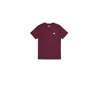 Rundhalsshirt ALPHA INDUSTRIES "BASIC T SMALL LOGO", Herren, Gr. M, rot (schwarz cherry), Single Jersey, Obermaterial: 100% Baumwolle, bedruckt, schmal normal, Rundhals, eingesetzt gerader Abschluss, 