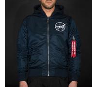 Alpha Industries Herren Bomberjacke MA-1 LW HD NASA Glow Rev. rep.blue S