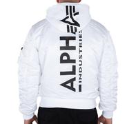 Alpha Industries Herren Bomberjacke MA-1 ZH Back Print white/black L