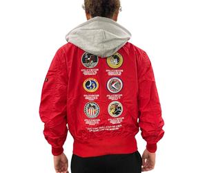 Alpha Industries Herren Bomberjacke MA-1 Zip Hood Apollo mars red S