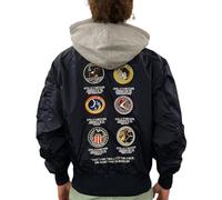 Alpha Industries Herren Bomberjacke MA-1 Zip Hood Apollo rep.blue L