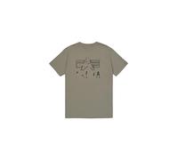 T-Shirt ALPHA INDUSTRIES "Camo Logo Puff Print Backprint T-Shirt", Herren, Gr. S, grün (olive), Obermaterial: 100% Baumwolle, Shirts T-Shirt (10304665-S) olive