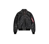 Alpha Industries Herren CWU-45/P Leather Bomberjacke, Black, S