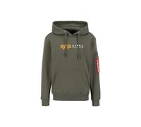 Alpha Industries Herren Hoodie Alpha Label dark olive M