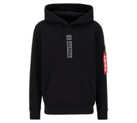 Hoodie ALPHA INDUSTRIES "Alpha Puff Print Hoodie", Herren, Gr. M, schwarz, Obermaterial: 80% Baumwolle, 20% Polyester, regular fit, Sweatshirts Hoodie (99704252-M) schwarz