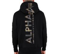 Alpha Industries Herren Hoodie Back Print Camo Print black/woodland S