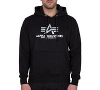 Alpha Industries Basic Hoody Foil Print Kapuzensweat für Herren Black/Metalsilver