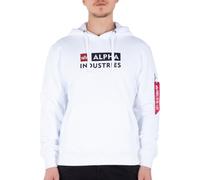 Alpha Industries Herren Hoodie Block-Logo white S