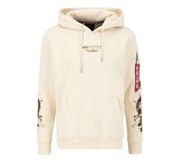Hoodie ALPHA INDUSTRIES "Alpha Industries Men - Hoodies Dragon EMB Hoody" Gr. 2XL, weiß (jet stream white) Herren Sweatshirts (78235710-XXL)