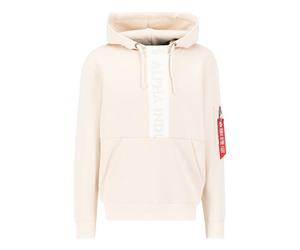 Alpha Industries Herren Hoodie Front Print jet stream white M